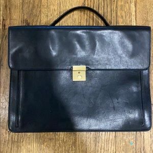 Jack Spade black leather briefcase